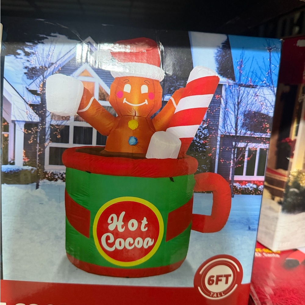 Gingerbread Man in Hot Cocoa Inflatable